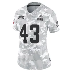 Cleveland Browns Women's Limited Arctic Camo 2024 Salute to Service Jersey (43 Mohamoud Diabate)