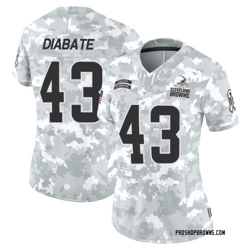 Cleveland Browns Women's Limited Arctic Camo 2024 Salute to Service Jersey (43 Mohamoud Diabate)