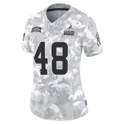 Cleveland Browns Women's Limited Arctic Camo 2024 Salute to Service Jersey (48 Brent Matiscik)