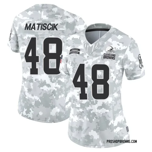 Cleveland Browns Women's Limited Arctic Camo 2024 Salute to Service Jersey (48 Brent Matiscik)