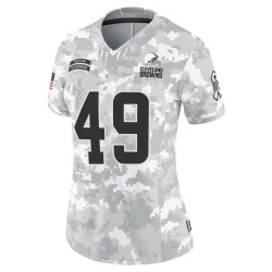 Cleveland Browns Women's Limited Arctic Camo 2024 Salute to Service Jersey (49 Aidan Robbins)