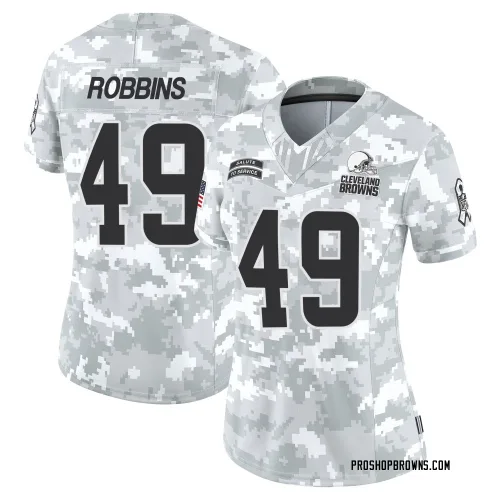 Cleveland Browns Women's Limited Arctic Camo 2024 Salute to Service Jersey (49 Aidan Robbins)