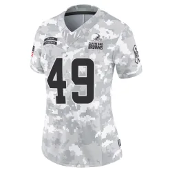 Cleveland Browns Women's Limited Arctic Camo 2024 Salute to Service Jersey (49 Carson Schwesinger)