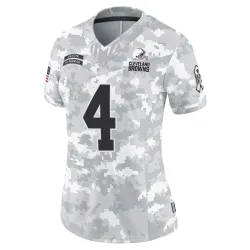 Cleveland Browns Women's Limited Arctic Camo 2024 Salute to Service Jersey (4 Deshaun Watson)