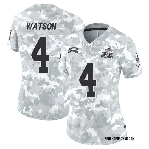 Cleveland Browns Women's Limited Arctic Camo 2024 Salute to Service Jersey (4 Deshaun Watson)