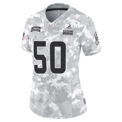 Cleveland Browns Women's Limited Arctic Camo 2024 Salute to Service Jersey (50 Rex Sunahara)