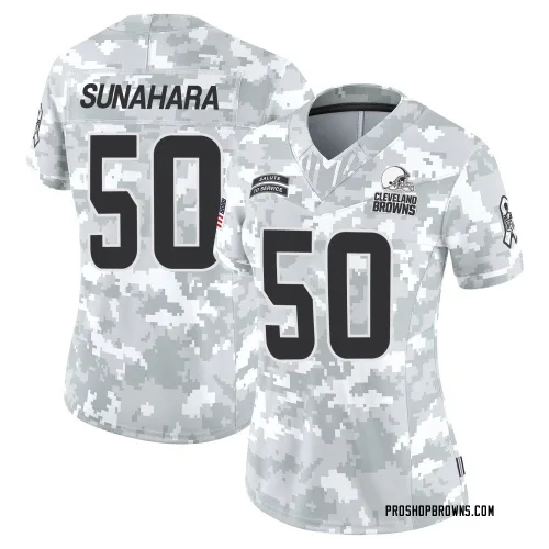 Cleveland Browns Women's Limited Arctic Camo 2024 Salute to Service Jersey (50 Rex Sunahara)