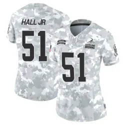 Cleveland Browns Women's Limited Arctic Camo 2024 Salute to Service Jersey (51 Mike Hall Jr.)