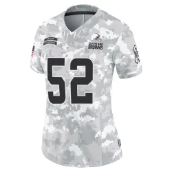 Cleveland Browns Women's Limited Arctic Camo 2024 Salute to Service Jersey (52 Dawson Deaton)