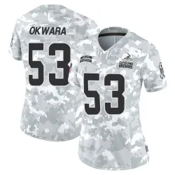 Cleveland Browns Women's Limited Arctic Camo 2024 Salute to Service Jersey (53 Julian Okwara)