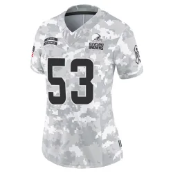 Cleveland Browns Women's Limited Arctic Camo 2024 Salute to Service Jersey (53 Julian Okwara)