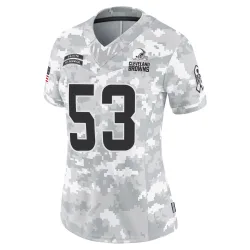 Cleveland Browns Women's Limited Arctic Camo 2024 Salute to Service Jersey (53 Nick Harris)