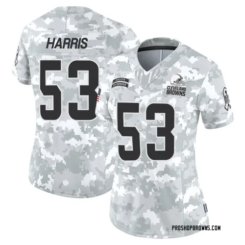 Cleveland Browns Women's Limited Arctic Camo 2024 Salute to Service Jersey (53 Nick Harris)