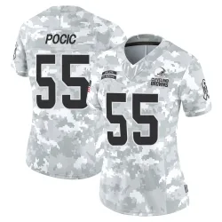 Cleveland Browns Women's Limited Arctic Camo 2024 Salute to Service Jersey (55 Ethan Pocic)