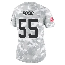 Cleveland Browns Women's Limited Arctic Camo 2024 Salute to Service Jersey (55 Ethan Pocic)