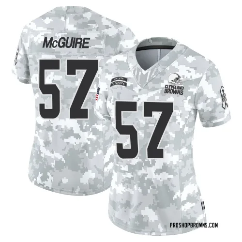 Cleveland Browns Women's Limited Arctic Camo 2024 Salute to Service Jersey (57 Isaiah McGuire)