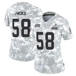 Cleveland Browns Women's Limited Arctic Camo 2024 Salute to Service Jersey (58 Jordan Hicks)