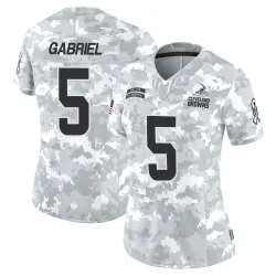 Cleveland Browns Women's Limited Arctic Camo 2024 Salute to Service Jersey (5 Dillon Gabriel)