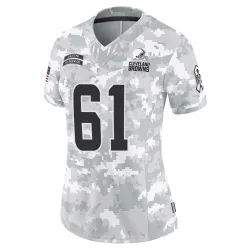 Cleveland Browns Women's Limited Arctic Camo 2024 Salute to Service Jersey (61 Roy Mbaeteka)