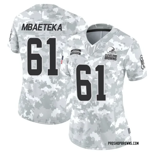 Cleveland Browns Women's Limited Arctic Camo 2024 Salute to Service Jersey (61 Roy Mbaeteka)