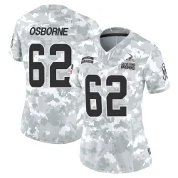 Cleveland Browns Women's Limited Arctic Camo 2024 Salute to Service Jersey (62 Justin Osborne)