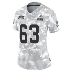 Cleveland Browns Women's Limited Arctic Camo 2024 Salute to Service Jersey (63 Ralph Holley)