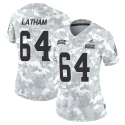 Cleveland Browns Women's Limited Arctic Camo 2024 Salute to Service Jersey (64 Brady Latham)