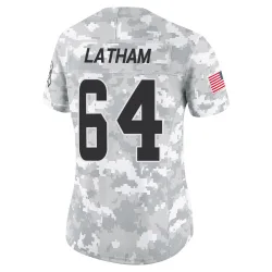 Cleveland Browns Women's Limited Arctic Camo 2024 Salute to Service Jersey (64 Brady Latham)