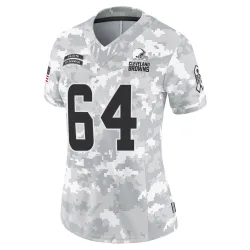 Cleveland Browns Women's Limited Arctic Camo 2024 Salute to Service Jersey (64 Cameron Tom)