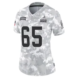 Cleveland Browns Women's Limited Arctic Camo 2024 Salute to Service Jersey (65 Dartanyan Tinsley)