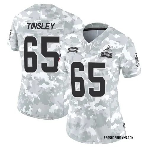Cleveland Browns Women's Limited Arctic Camo 2024 Salute to Service Jersey (65 Dartanyan Tinsley)