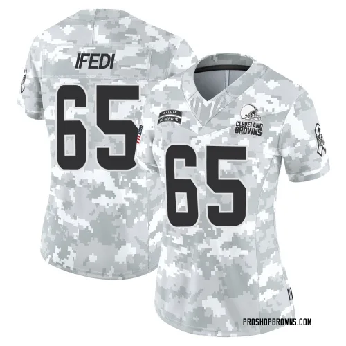Cleveland Browns Women's Limited Arctic Camo 2024 Salute to Service Jersey (65 Germain Ifedi)