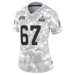 Cleveland Browns Women's Limited Arctic Camo 2024 Salute to Service Jersey (67 Ben Petrula)