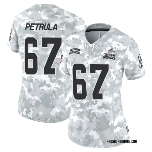 Cleveland Browns Women's Limited Arctic Camo 2024 Salute to Service Jersey (67 Ben Petrula)