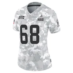 Cleveland Browns Women's Limited Arctic Camo 2024 Salute to Service Jersey (68 Michael Dunn)