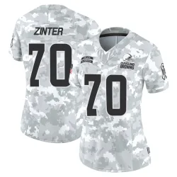 Cleveland Browns Women's Limited Arctic Camo 2024 Salute to Service Jersey (70 Zak Zinter)