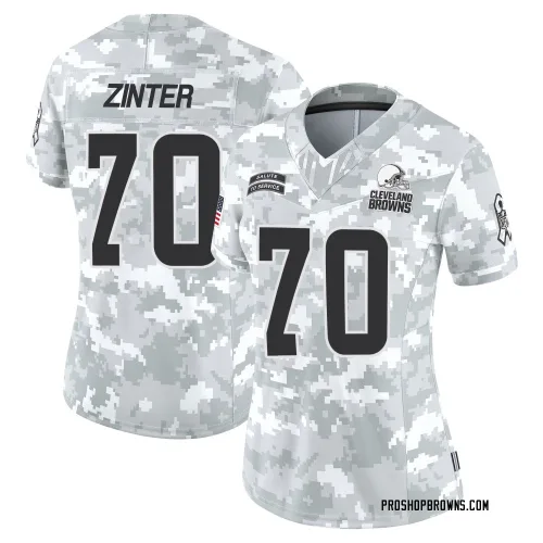 Cleveland Browns Women's Limited Arctic Camo 2024 Salute to Service Jersey (70 Zak Zinter)