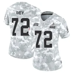 Cleveland Browns Women's Limited Arctic Camo 2024 Salute to Service Jersey (72 Jason Ivey)