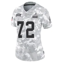 Cleveland Browns Women's Limited Arctic Camo 2024 Salute to Service Jersey (72 Jason Ivey)