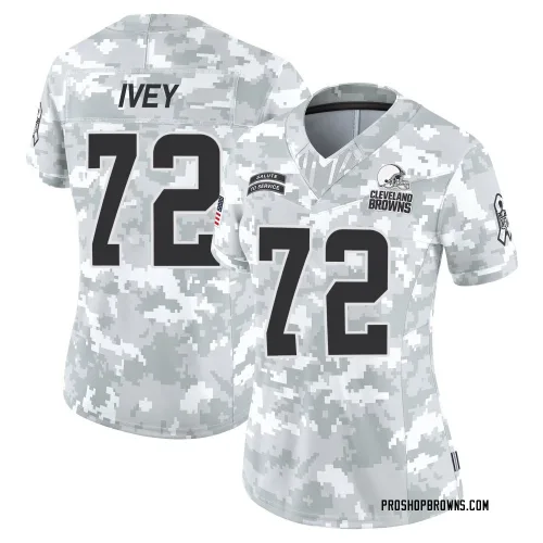 Cleveland Browns Women's Limited Arctic Camo 2024 Salute to Service Jersey (72 Jason Ivey)