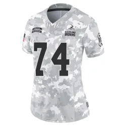 Cleveland Browns Women's Limited Arctic Camo 2024 Salute to Service Jersey (74 Teven Jenkins)