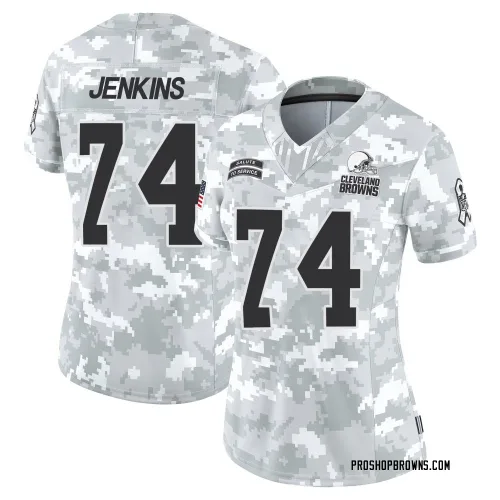 Cleveland Browns Women's Limited Arctic Camo 2024 Salute to Service Jersey (74 Teven Jenkins)