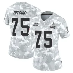 Cleveland Browns Women's Limited Arctic Camo 2024 Salute to Service Jersey (75 Joel Bitonio)