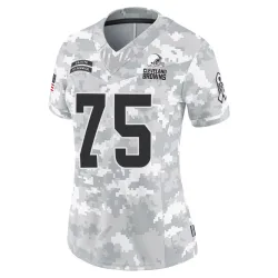Cleveland Browns Women's Limited Arctic Camo 2024 Salute to Service Jersey (75 Joel Bitonio)