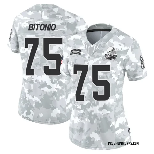 Cleveland Browns Women's Limited Arctic Camo 2024 Salute to Service Jersey (75 Joel Bitonio)