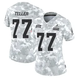 Cleveland Browns Women's Limited Arctic Camo 2024 Salute to Service Jersey (77 Wyatt Teller)