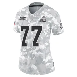 Cleveland Browns Women's Limited Arctic Camo 2024 Salute to Service Jersey (77 Wyatt Teller)