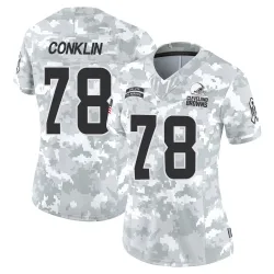 Cleveland Browns Women's Limited Arctic Camo 2024 Salute to Service Jersey (78 Jack Conklin)