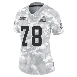 Cleveland Browns Women's Limited Arctic Camo 2024 Salute to Service Jersey (78 Jack Conklin)
