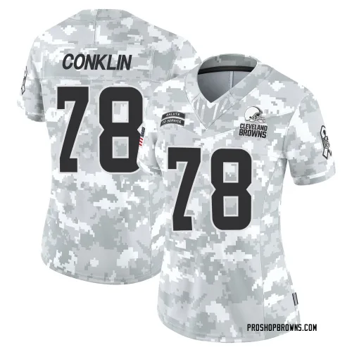 Cleveland Browns Women's Limited Arctic Camo 2024 Salute to Service Jersey (78 Jack Conklin)